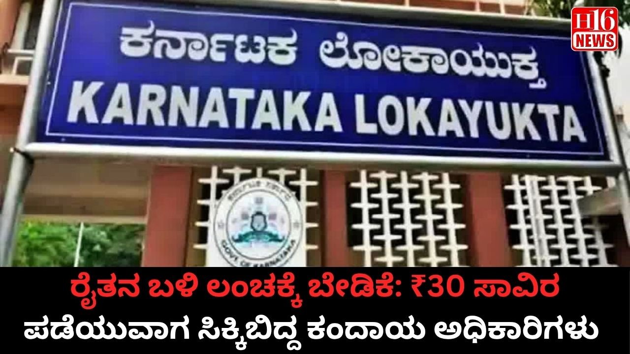 ರೈತನ ಬಳಿ ಲಂಚಕ್ಕೆ ಬೇಡಿಕೆ: ₹30 ಸಾವಿರ ಪಡೆಯುವಾಗ ಸಿಕ್ಕಿಬಿದ್ದ ಕಂದಾಯ ಅಧಿಕಾರಿಗಳು