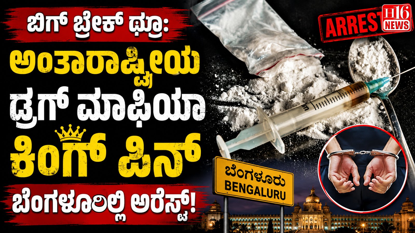ಬಿಗ್ ಬ್ರೇಕ್ ಥ್ರೂ: ಅಂತಾರಾಷ್ಟ್ರೀಯ ಡ್ರಗ್ ಮಾಫಿಯಾ ಕಿಂಗ್ ಪಿನ್ ಬೆಂಗಳೂರಿನಲ್ಲಿ ಅರೆಸ್ಟ್