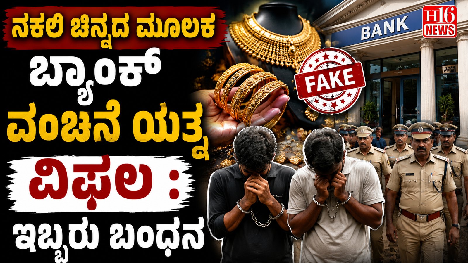 ನಕಲಿ ಚಿನ್ನದ ಮೂಲಕ ಬ್ಯಾಂಕ್ ವಂಚನೆ ಯತ್ನ ವಿಫಲ : ಇಬ್ಬರು ಬಂಧನ